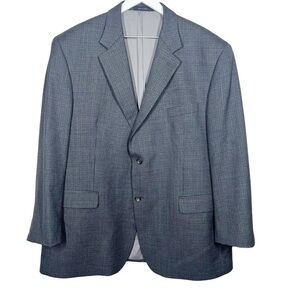 Lauren Ralph Lauren Mens Gray Black Houndstooth Wool Blazer Jacket Size 46R